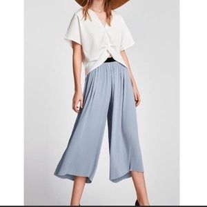 ZARA plisse wide leg pant xs